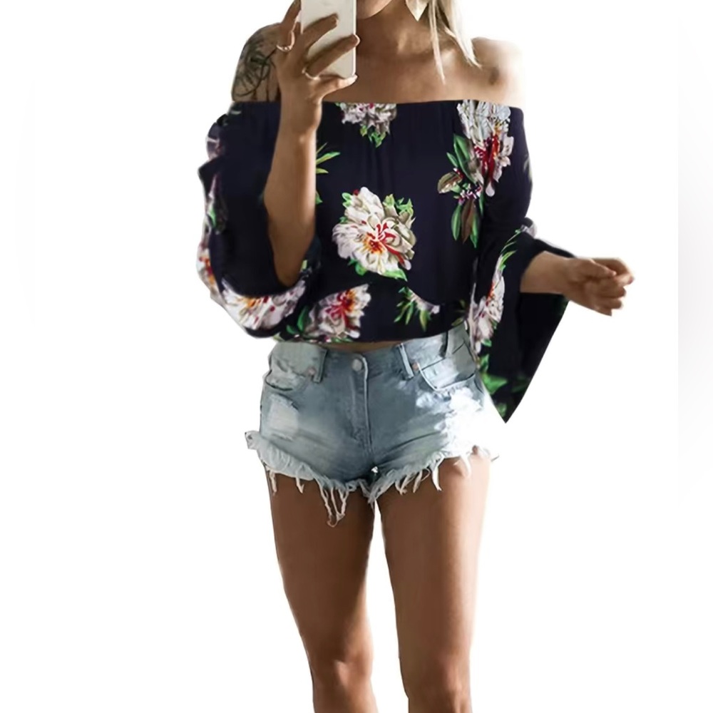 Boutique Off Shoulder Floral Top
